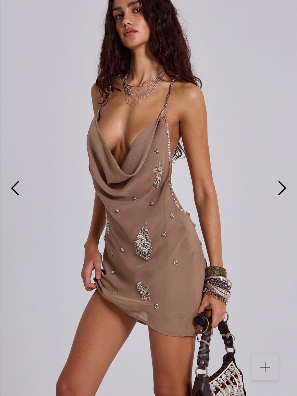 Jaded London Doure Embellished Backless Mini Dress Us 6 Nwt Embellished Studded